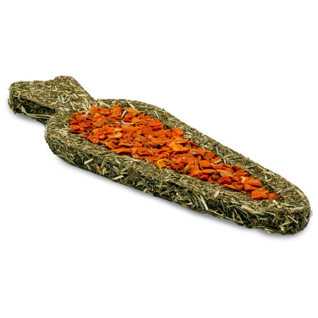 Divertimento XXL per roditori | Pisello e carota gigante con fieno e fiori