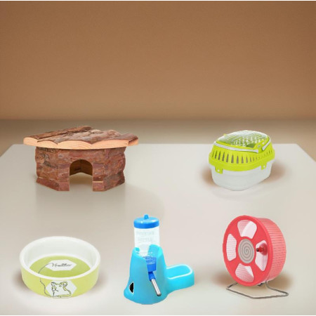 BOX CRICETO DORATO - Habitat Completo con Accessori per Criceti