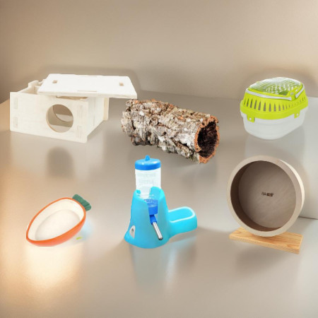 BOX CRICETO NANO DELUXE - Habitat Completo per Criceti e Topolini con Accessori