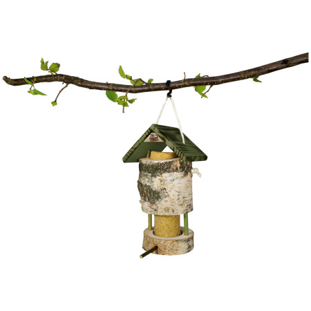 Mangiatoia per Uccelli Selvatici - Panino al Burro di Arachidi in Casetta di Legno