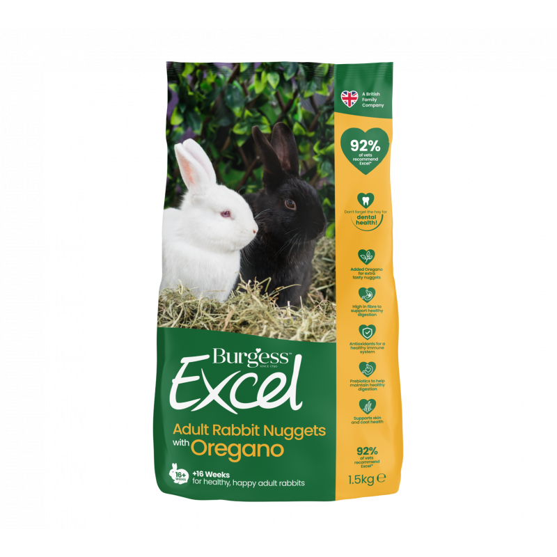Alimento per Conigli Adulti - Crocchette con Origano e Fibra Benefica