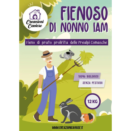 Fieno Biologico 100% Naturale per Roditori e Conigli - FienoSo da 12 kg