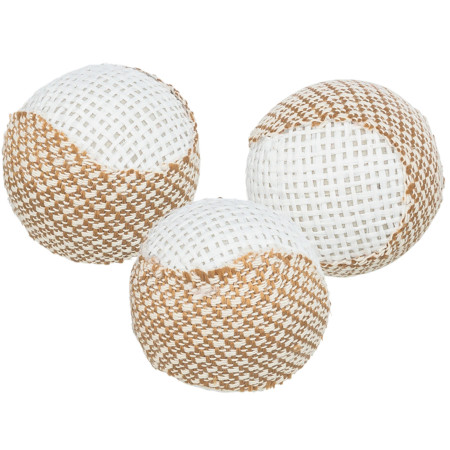 Set di 3 Palline di Juta per Gatti - Gioco Naturale e Stimolante